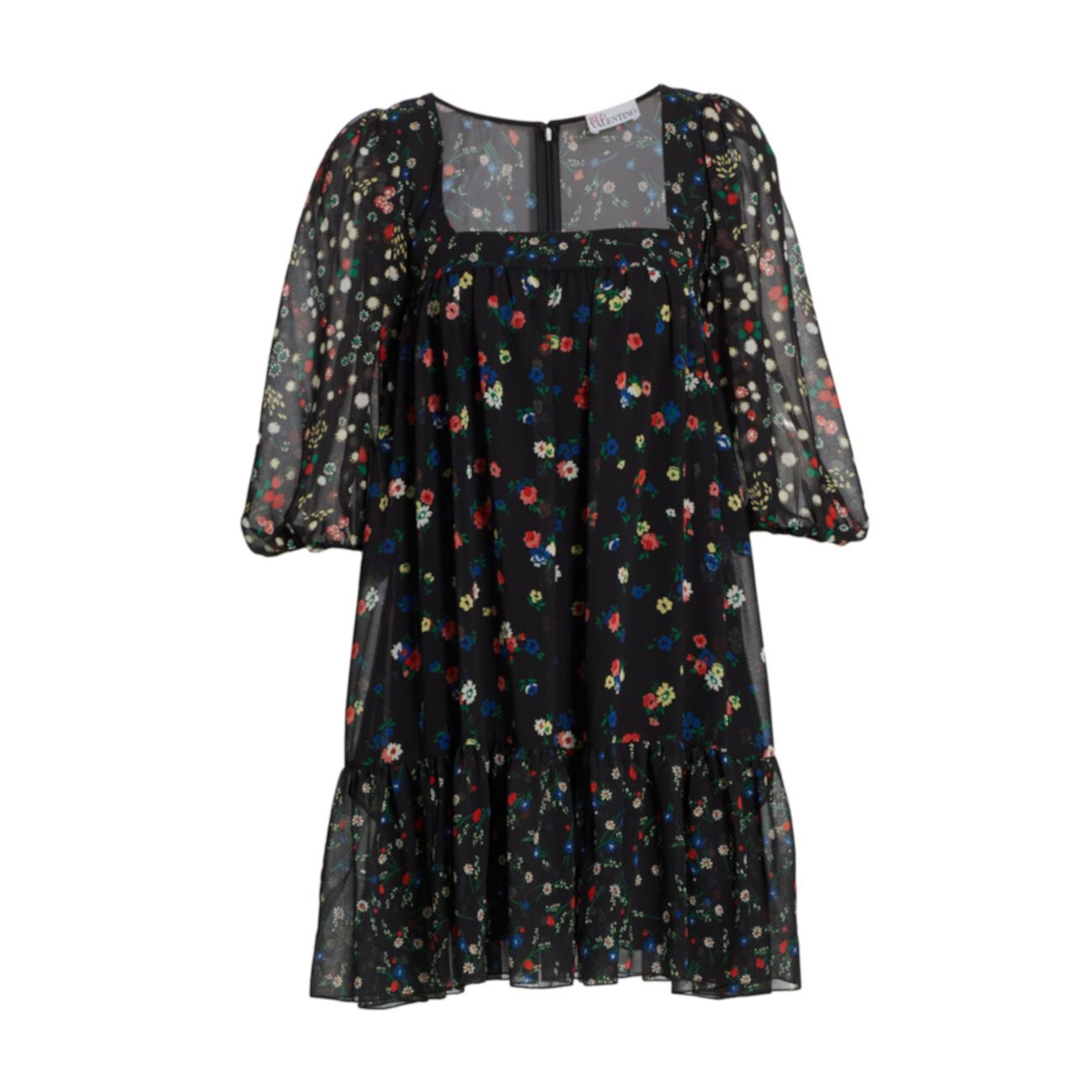 Мини-платье с цветочным принтом REDValentino