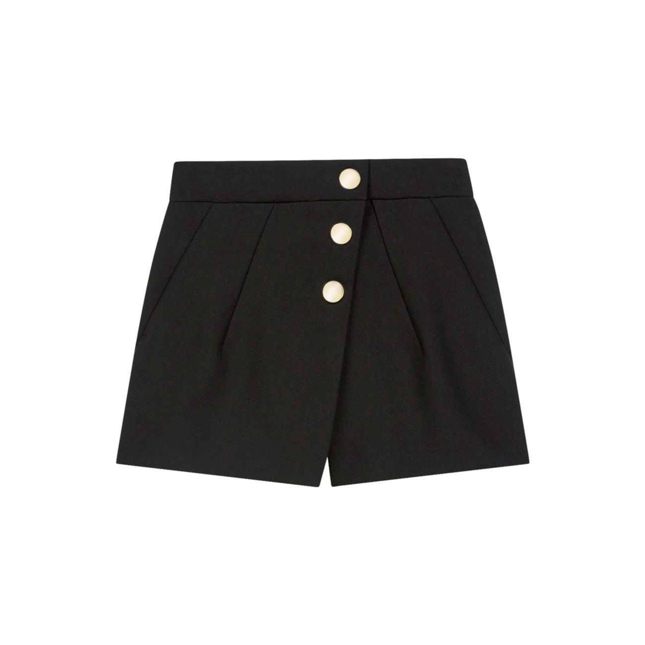 Buttoned Skirt-Front Shorts Maje