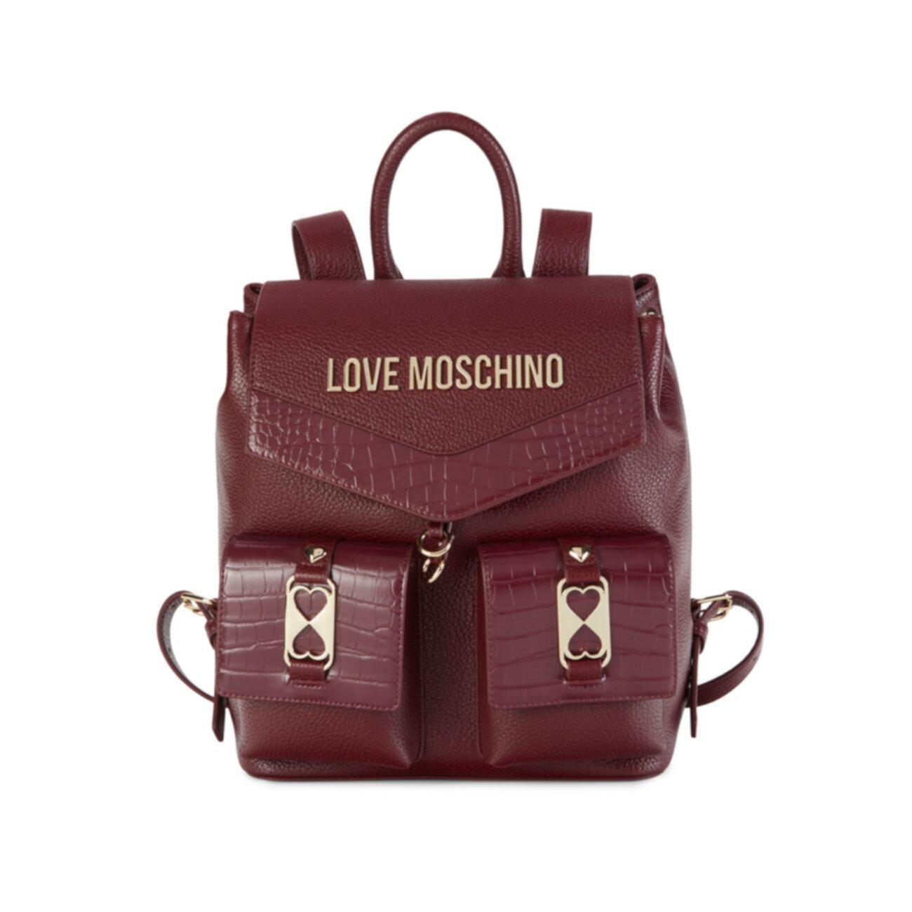 Рюкзак с тисненым логотипом под крокодиловую кожу LOVE Moschino