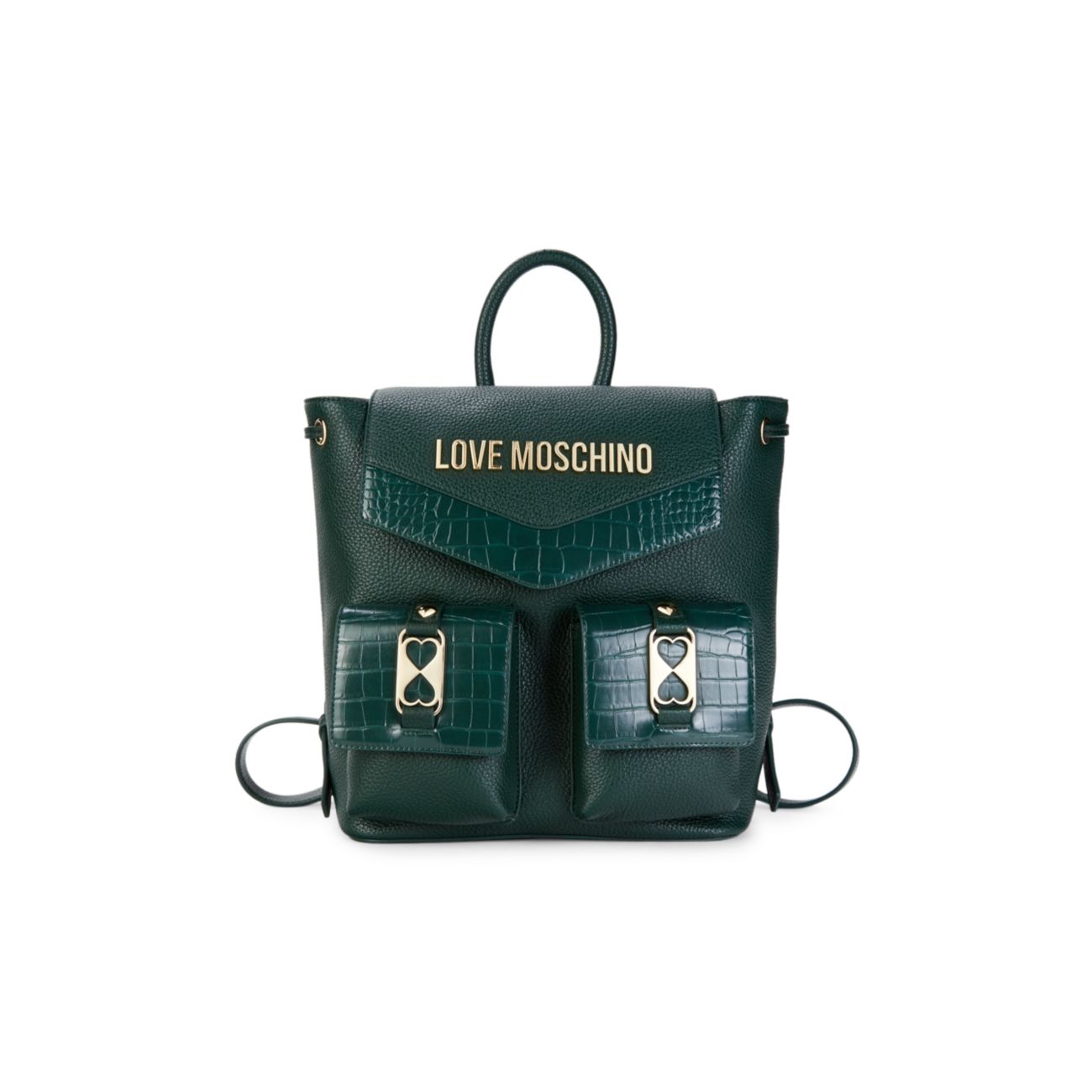 Рюкзак из искусственной кожи с тиснением под крокодила с логотипом LOVE Moschino