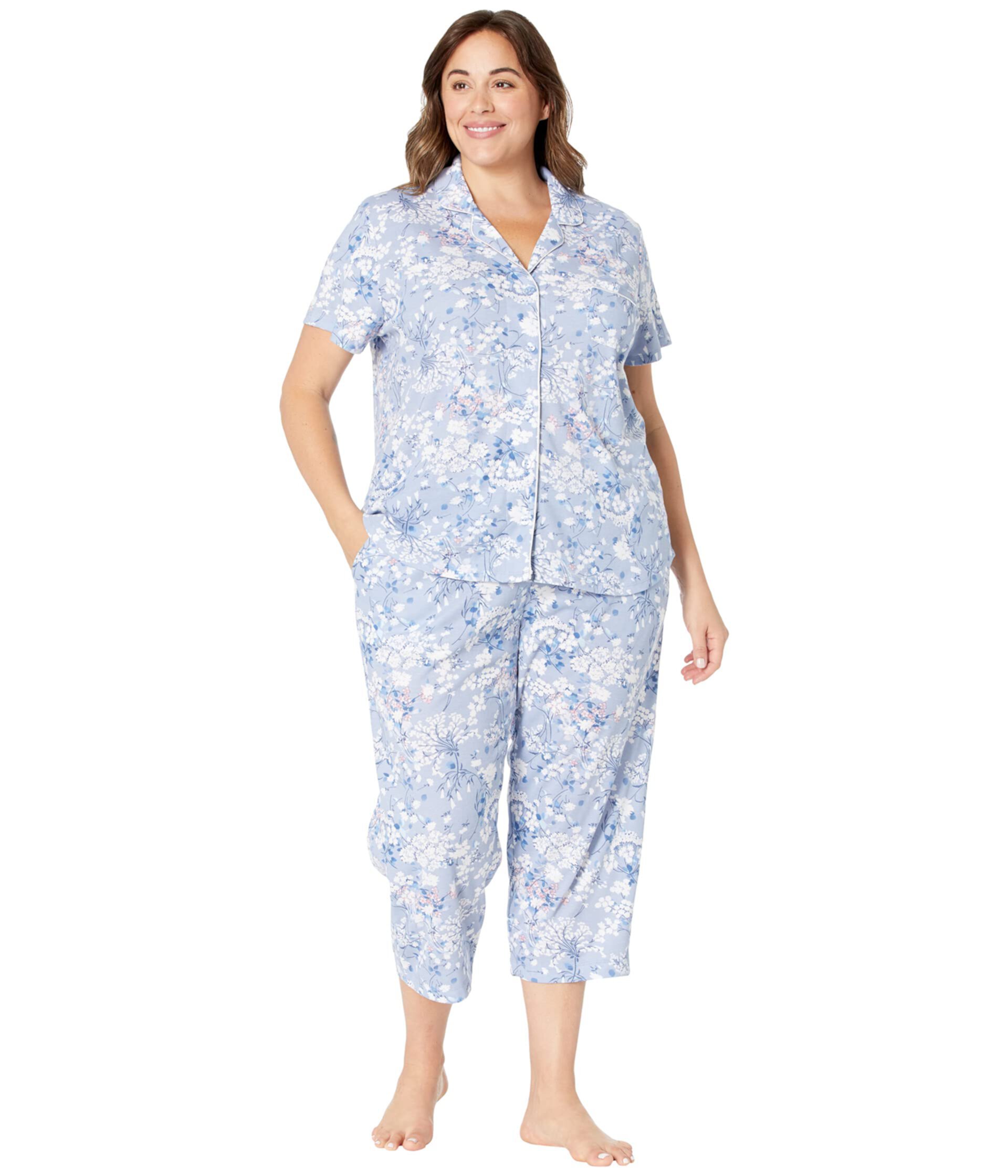 Большой размер Azure Whisper с короткими рукавами для подруги в длинном пижаме Karen Neuburger