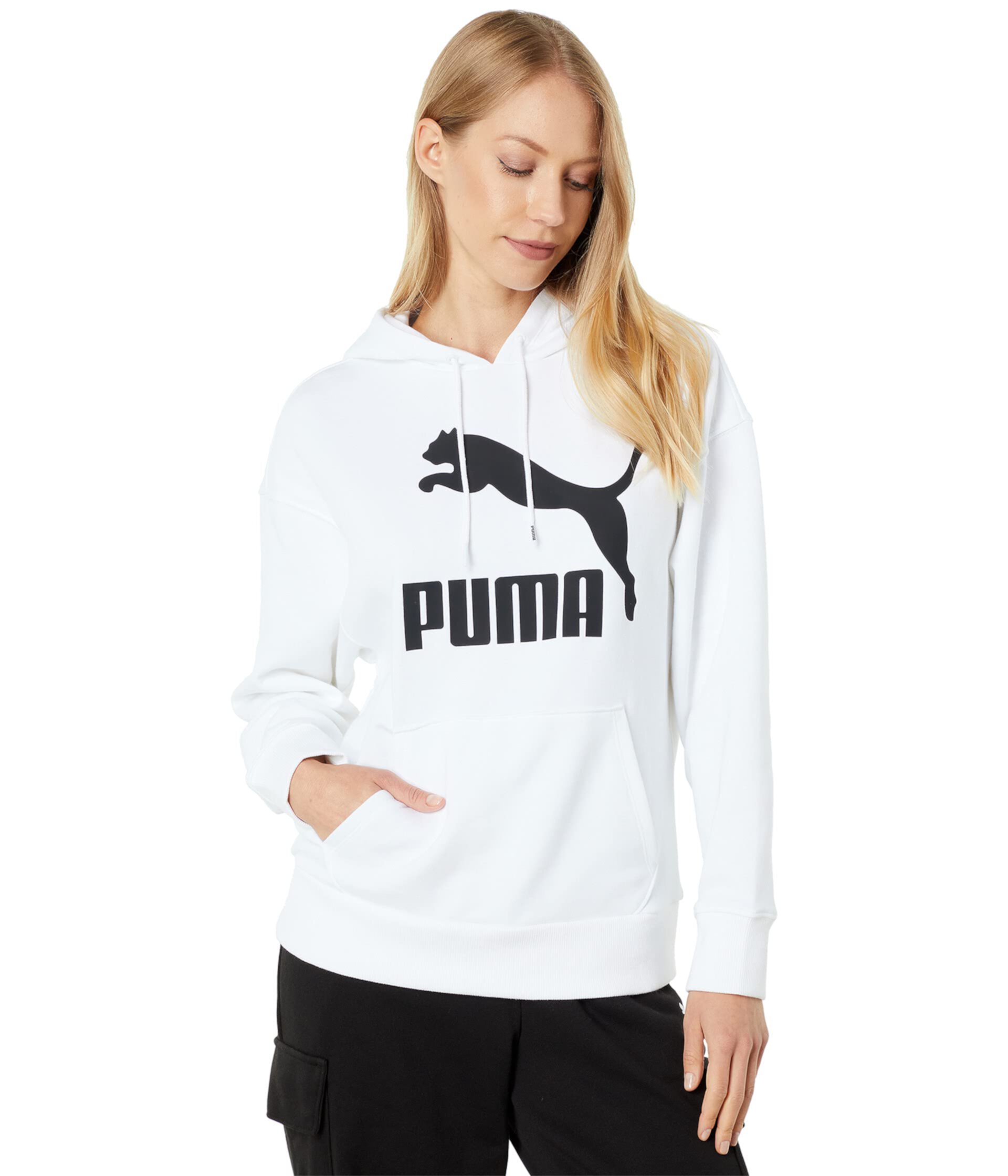 Худи Puma Classics Logo с регулируемым капюшоном и боковыми карманами, 68% хлопка Puma