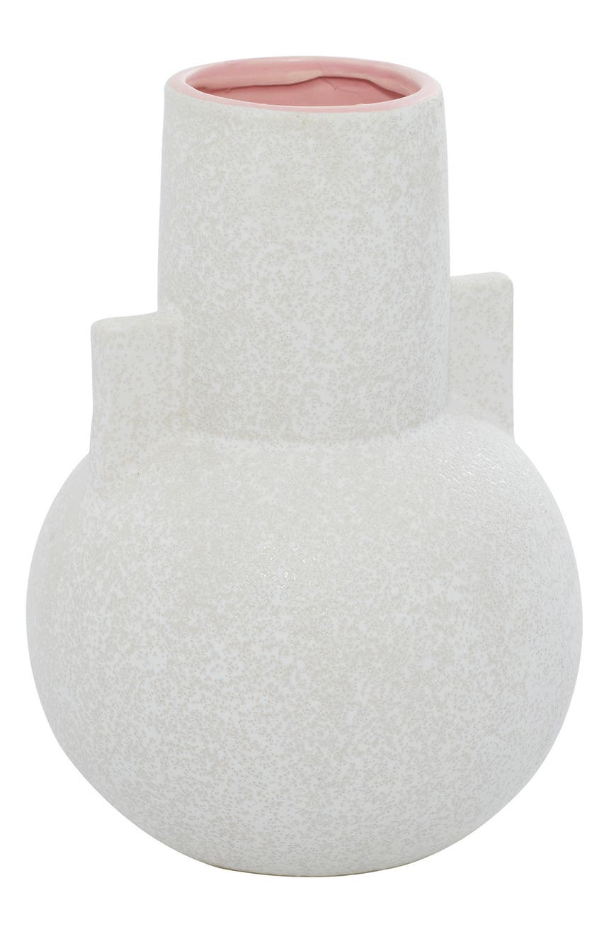 CosmoLiving от Cosmopolitan Белая керамическая современная ваза - 8 x 11 дюймов COSMO BY COSMOPOLITAN
