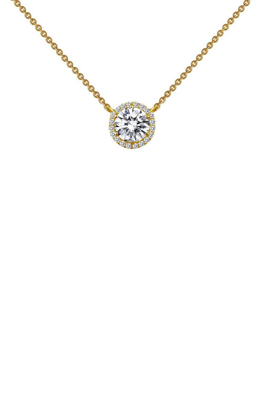 Ожерелье с подвеской в виде гало из стерлингового серебра с золотым покрытием и имитацией бриллианта LaFonn