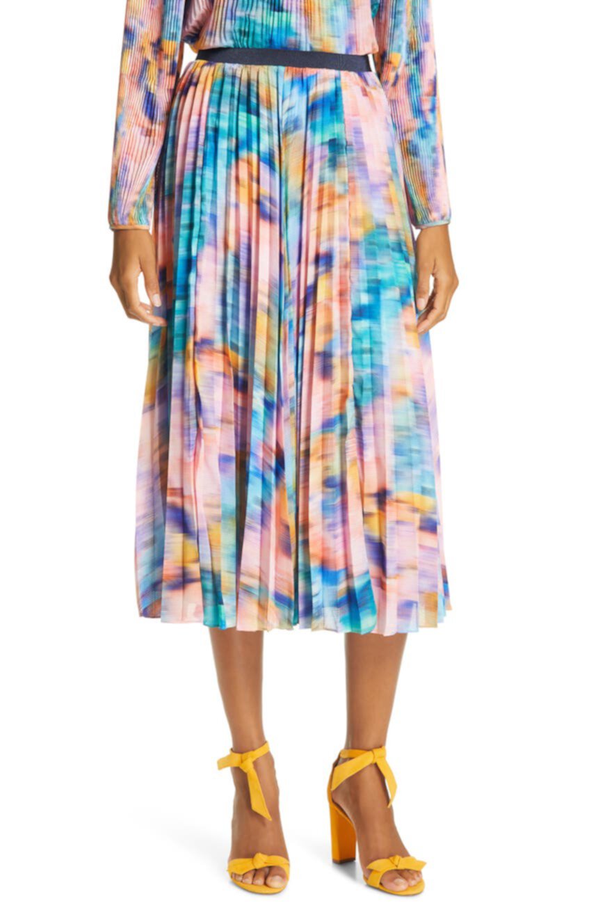 Плиссированная юбка с радужным принтом Primrose Tanya Taylor