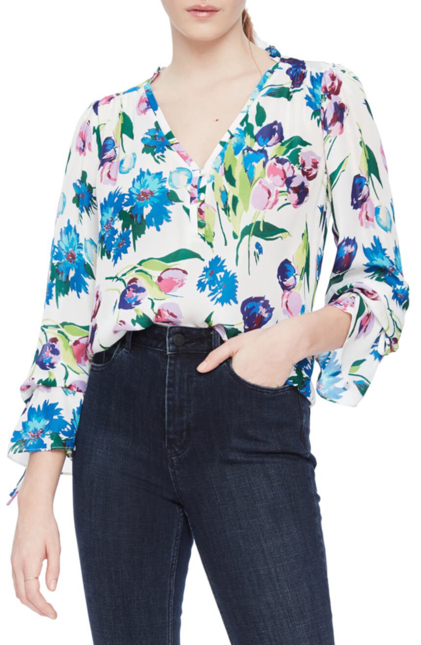Блуза из смесового шелка с цветочным рисунком Cassidy Parker