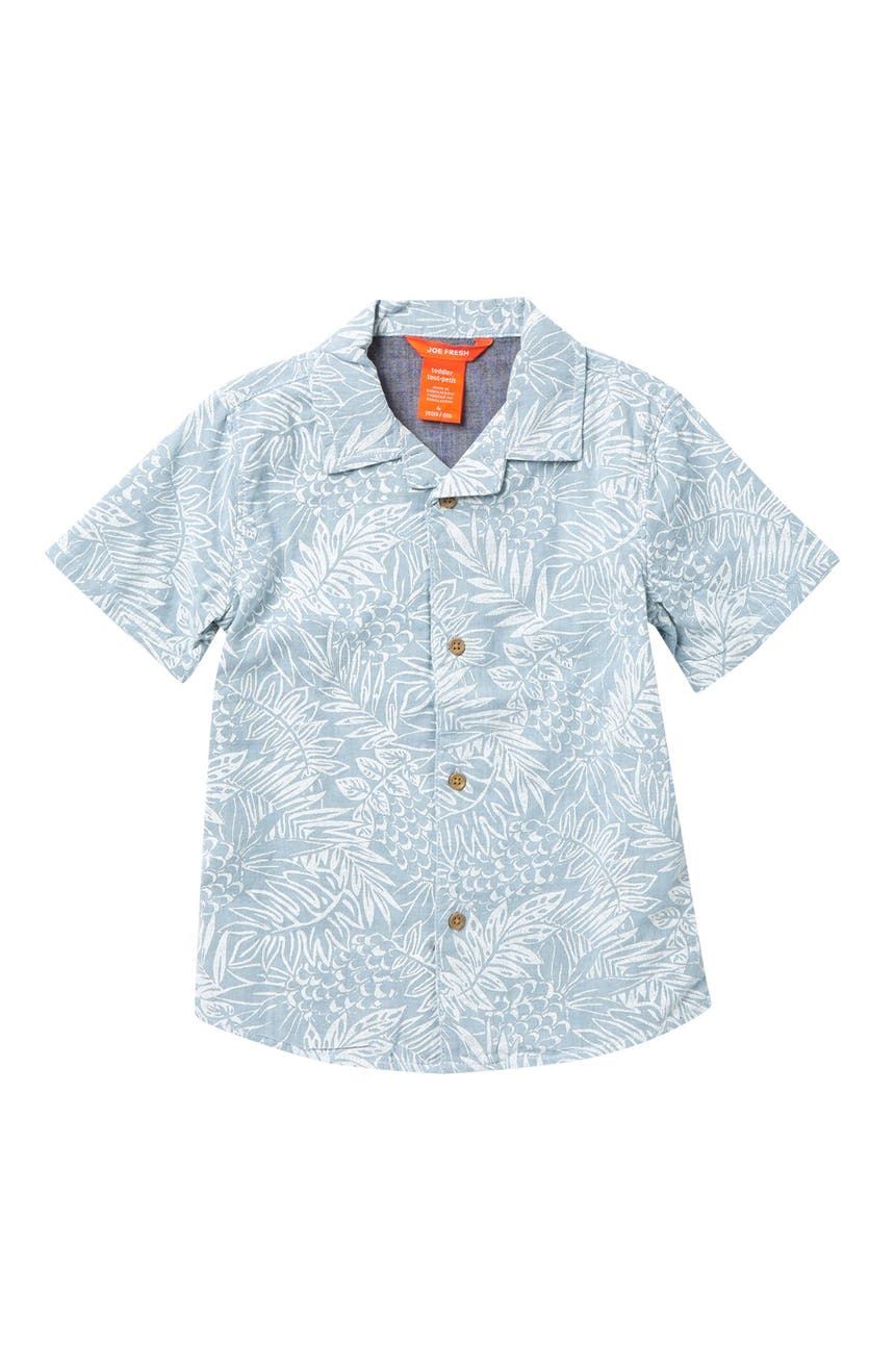 Рубашка с коротким рукавом AOP с принтом пальмовых листьев Joe Fresh