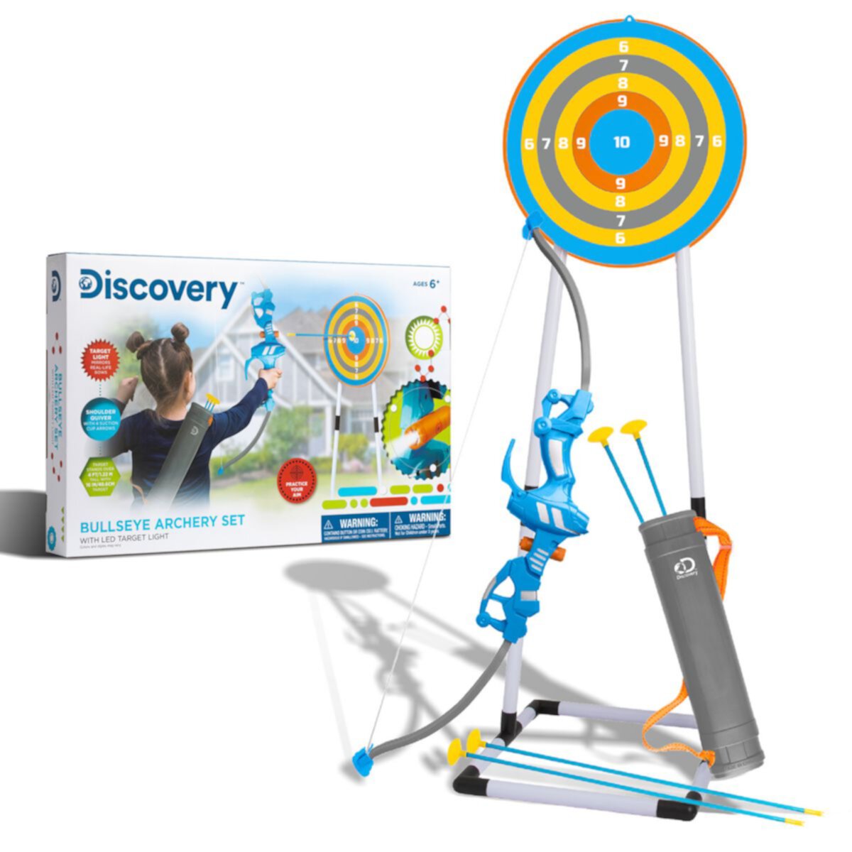 Детский набор для стрельбы из лука Discovery Bullseye со светодиодной мишенью Discovery