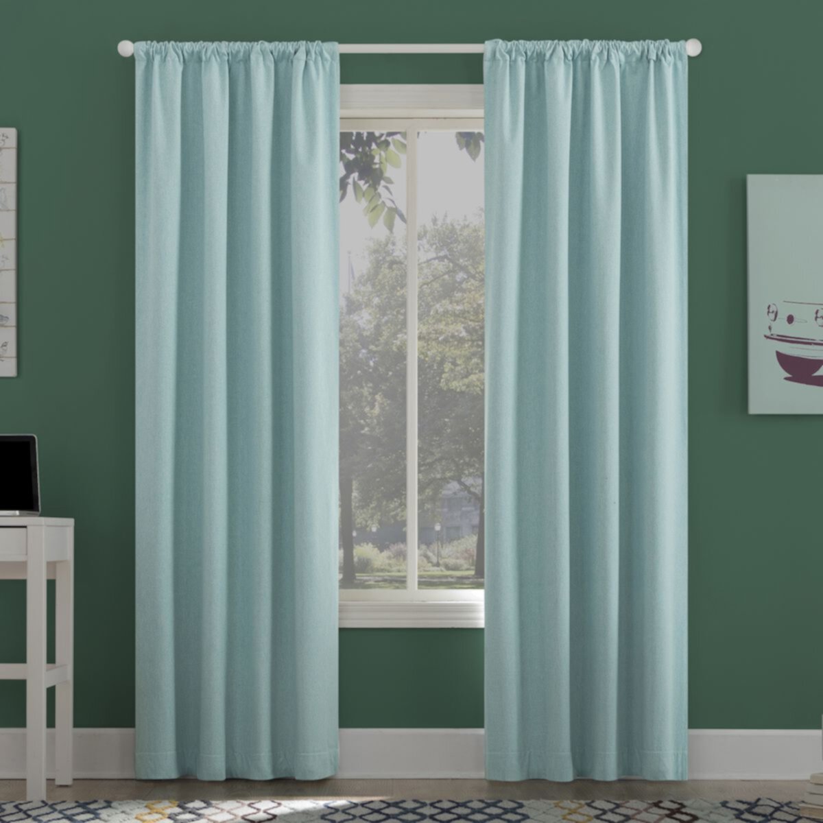 Sun Zero Generation Jules 100% Blackout Rod Pocket Window Curtain Sun Zero