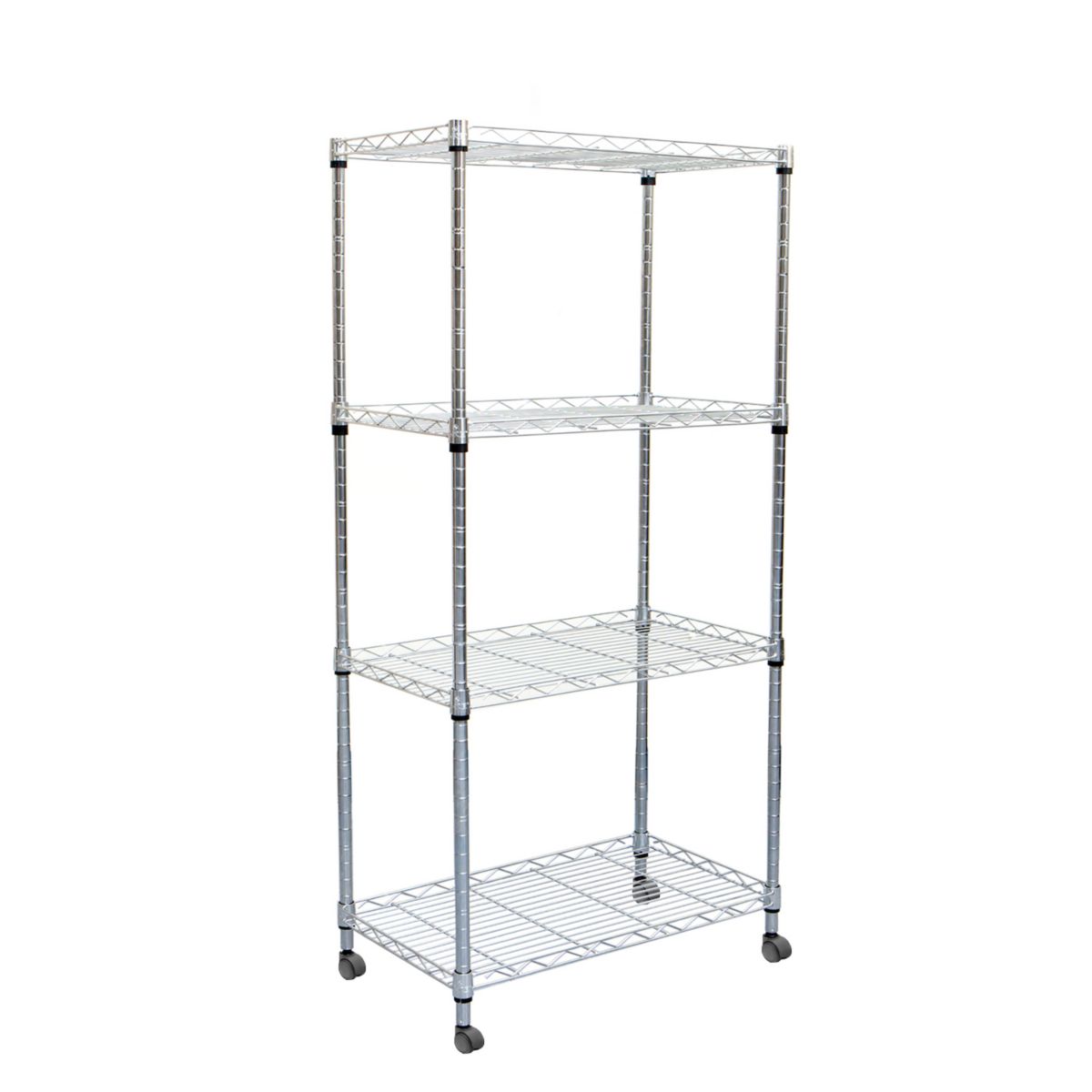 Mind Reader Adjustable 4-Tier Metal Storage Rack with Wheels Mind Reader