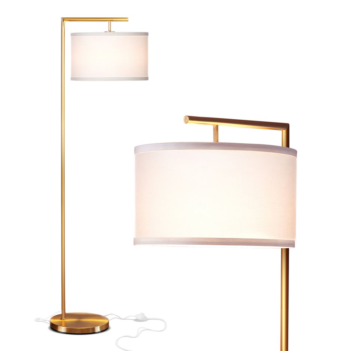 Brightech Montage Modern Standing Floor Smart Lamp with LED Light, Antique Brass Brightech