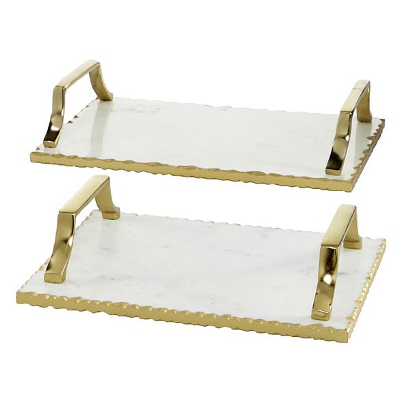 Stella & Eve Light Marble Tray 2-piece Set Stella & Eve