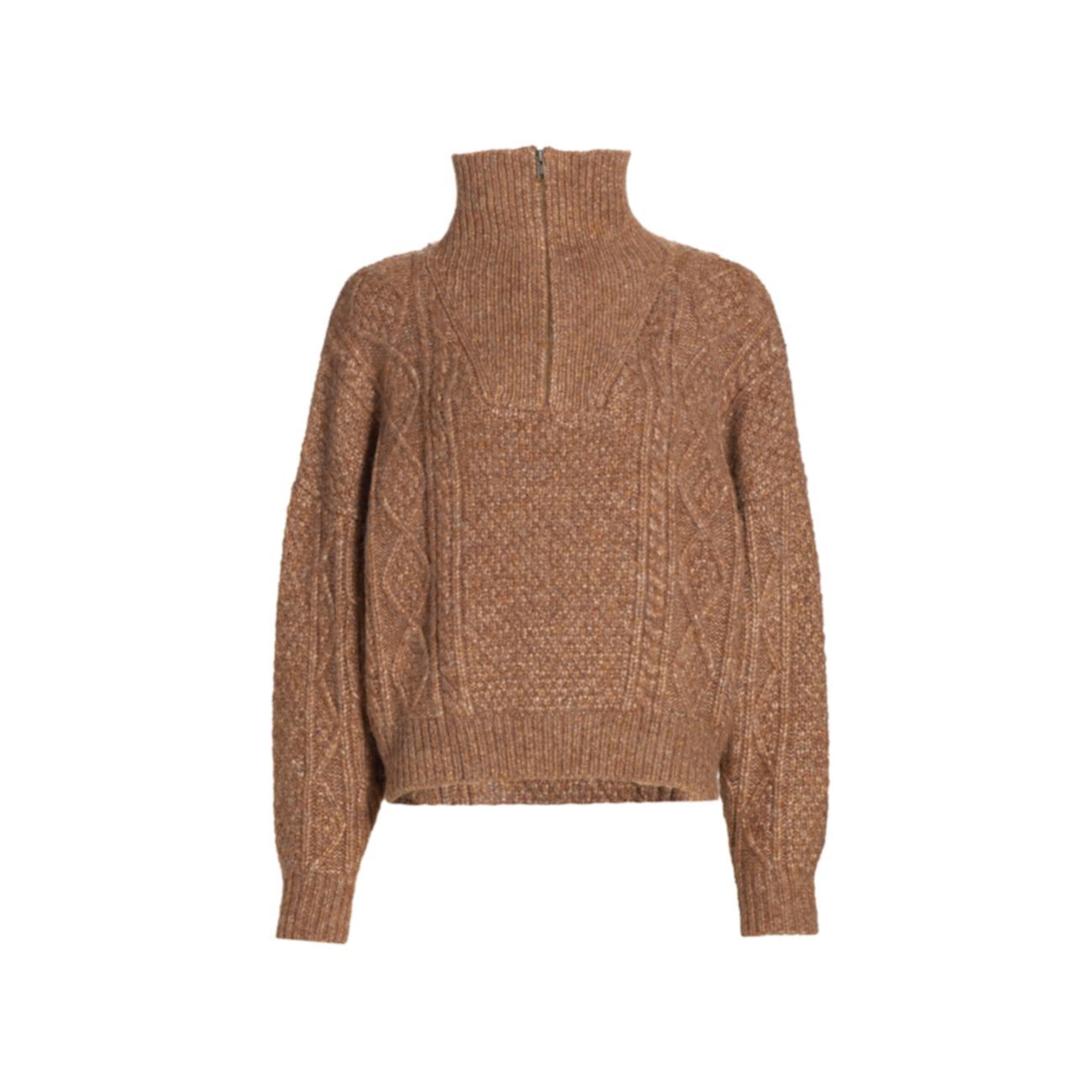Cable Henley Quarter-Zip Sweater The Great