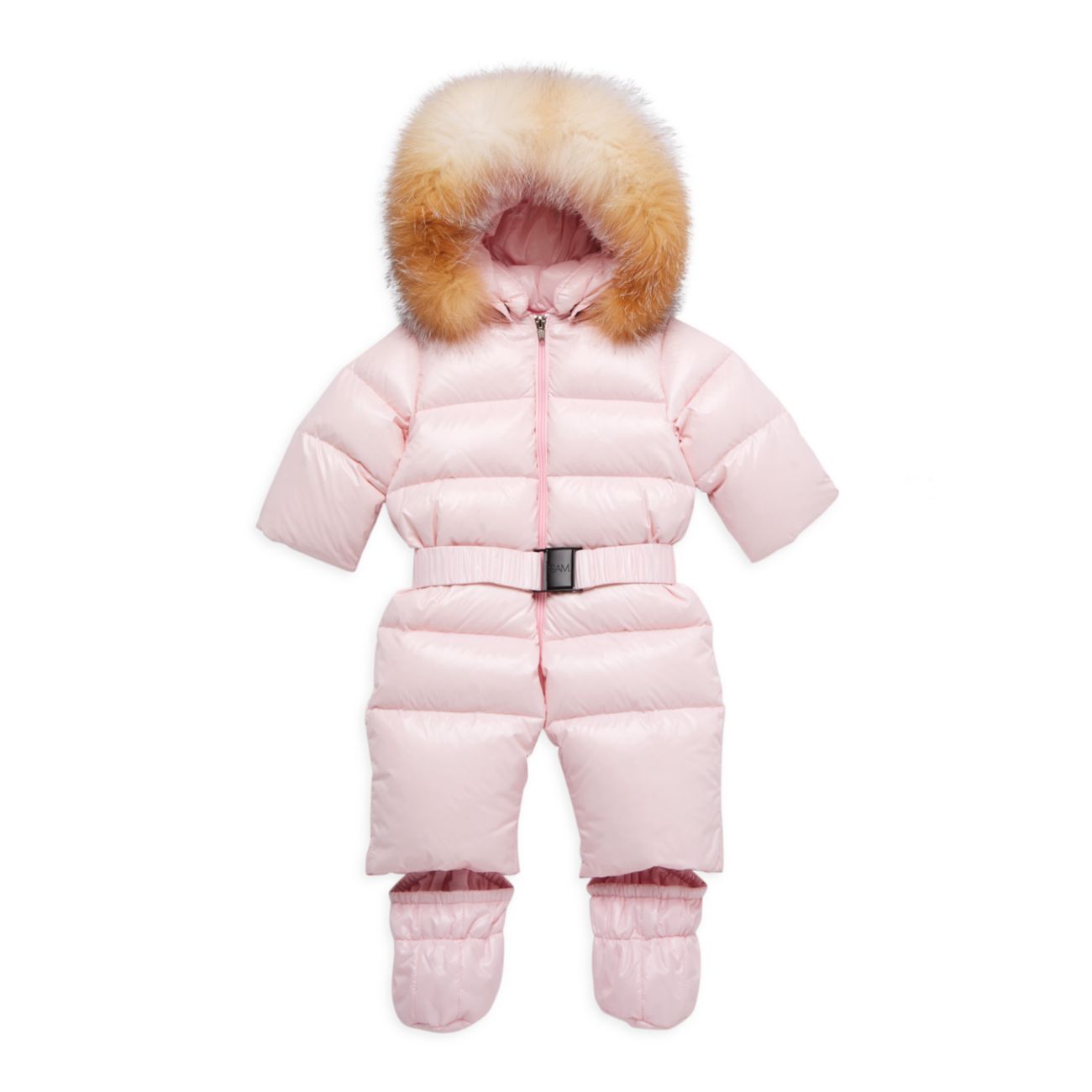Снежный комбинезон Baby Girl's Snowbunny Down Fox Fur Sam.