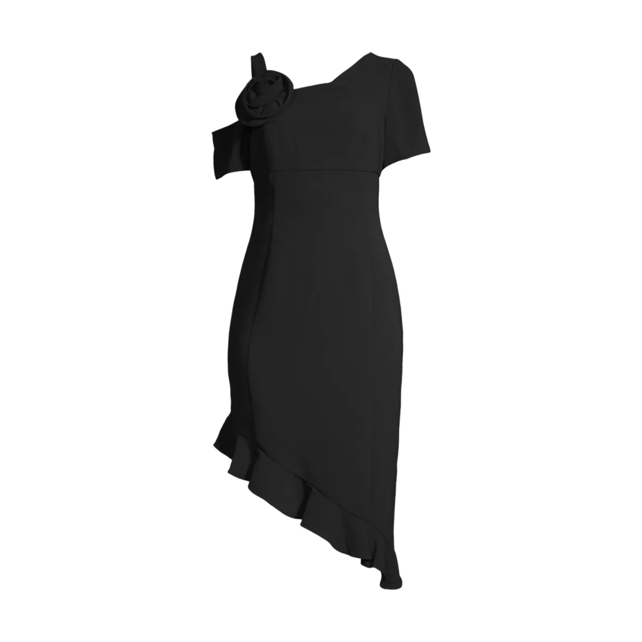 Асимметричное платье-футляр с оборками SHANI