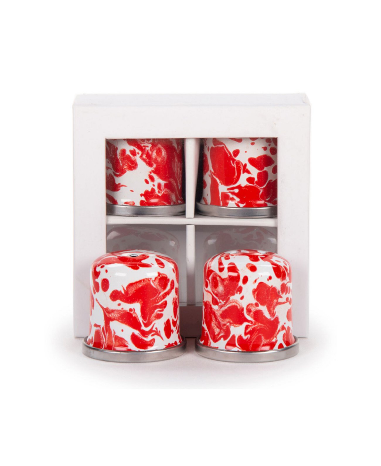 Коллекция эмалированной посуды Red Swirl Шейкеры для соли и перца, набор из 2 шт. Golden Rabbit