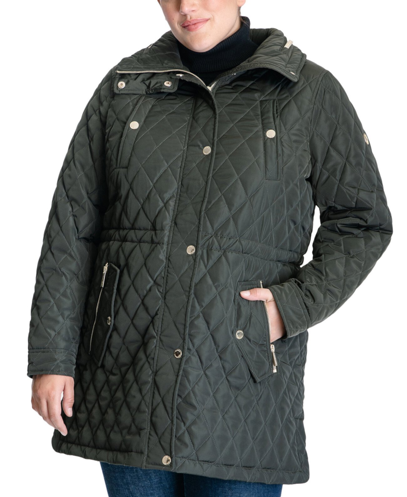 Стеганое пальто-анорак большого размера с капюшоном, созданное для Macy's Michael Kors