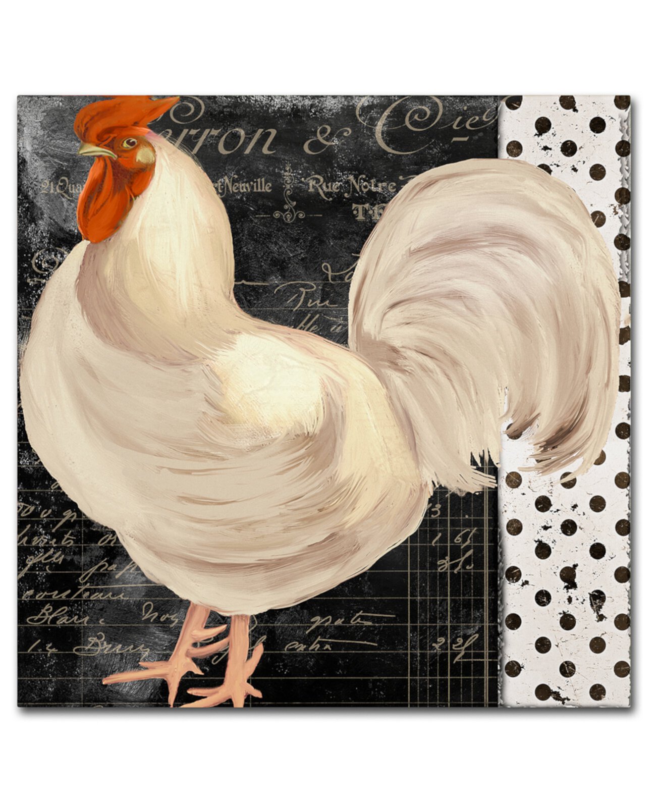 Холст Color Bakery 'White Rooster Cafe II' - 18 дюймов x 2 дюйма x 18 дюймов Trademark Global