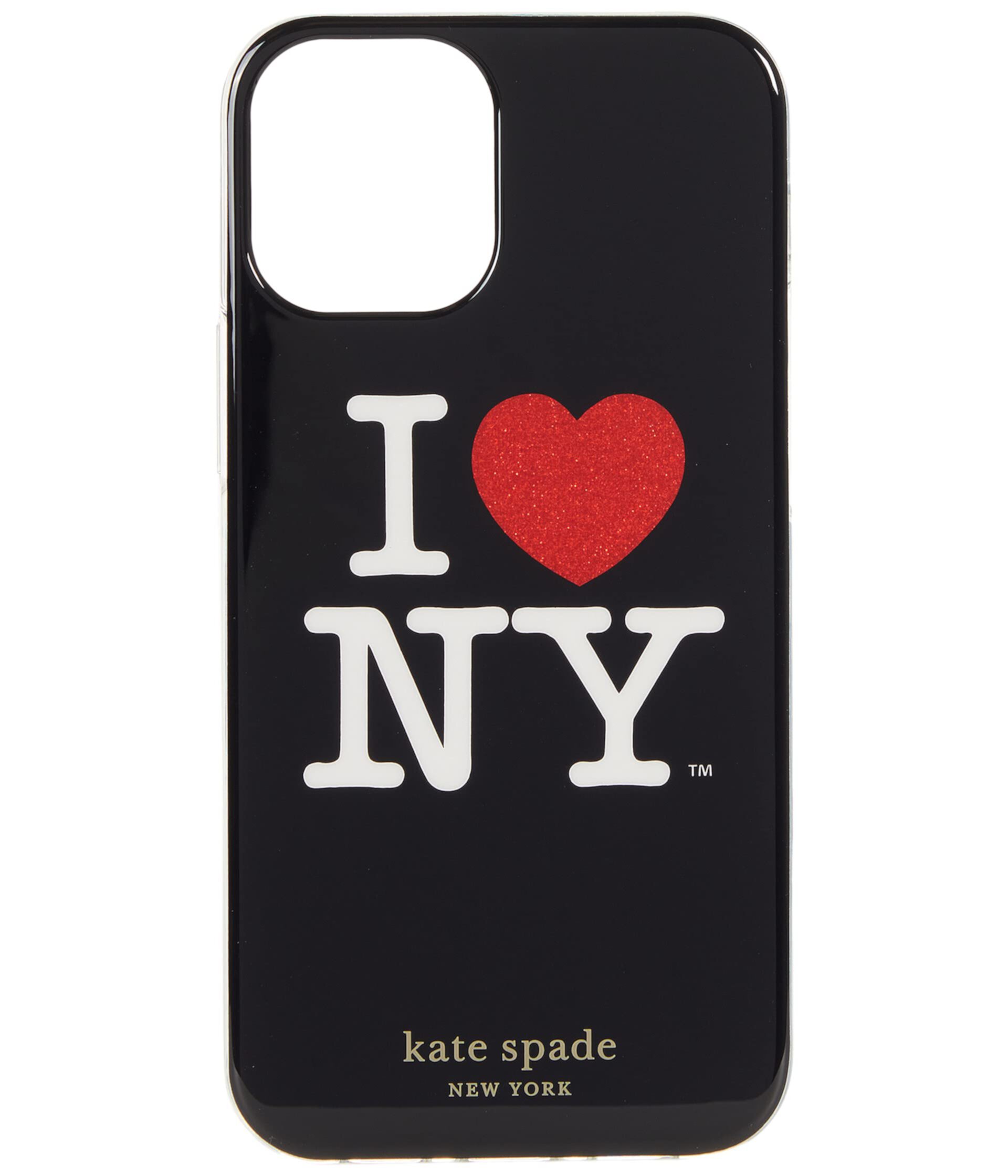 Чехол для телефона I Heart NY для iPhone® 12 Mini, глиттерное сердце, смола, размеры: 6,4 х 13,3 см, 26 г Kate Spade New York