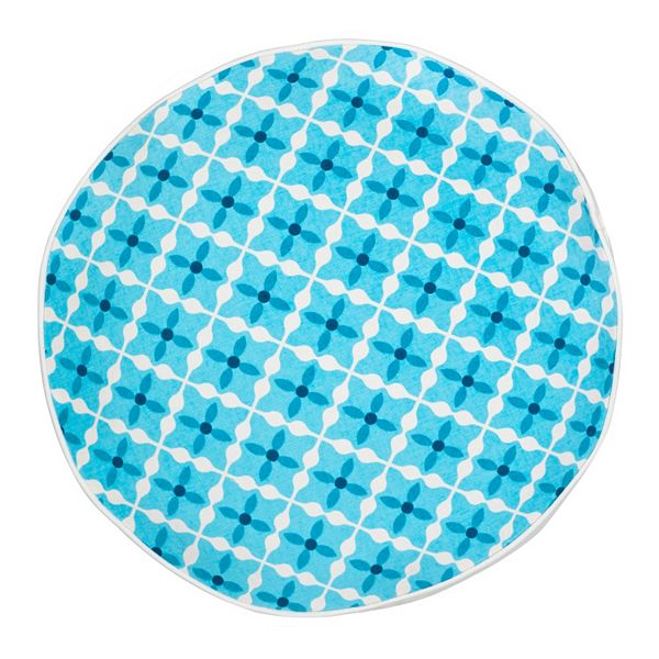 Круглая подушка Quatrefoil, 38 см x 38 см, из хлопкового канваса, с скрытой молнией Greendale Home