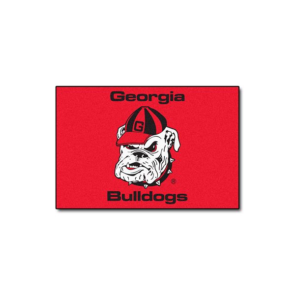 Коврик с символикой команды Georgia Bulldogs, 48 см x 76 см, красный/черный/белый, на виниловой основе Fanmats