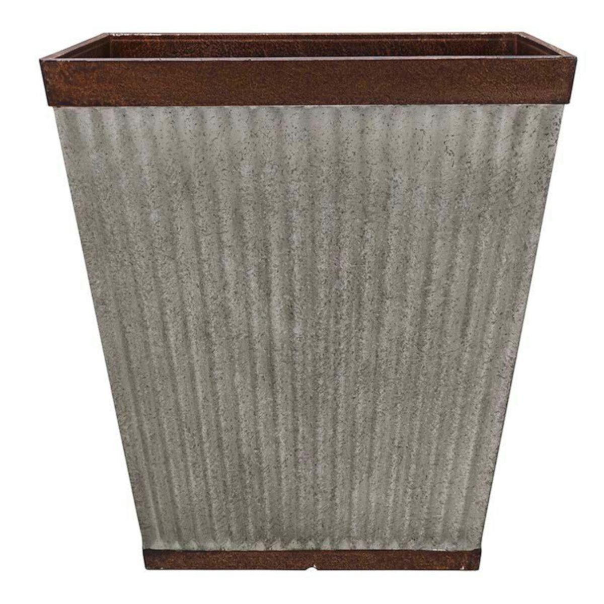 Southern Patio HDR-046851 16 Inch Square Rustic Resin Outdoor Box Flower Planter Southern Patio