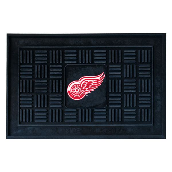 Дверной коврик с логотипом Detroit Red Wings, 48 см x 76 см, виниловый, черно-мультицветный Fanmats