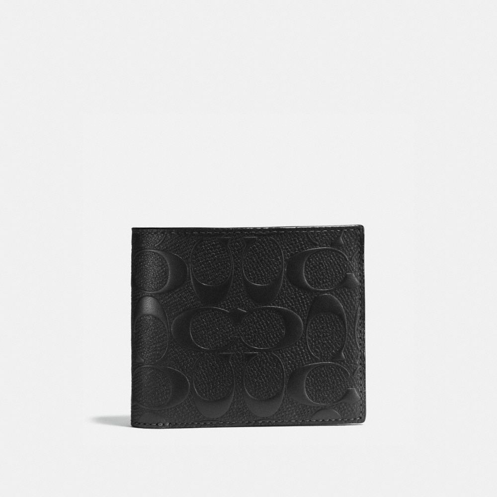 coach compact id wallet in signature leather