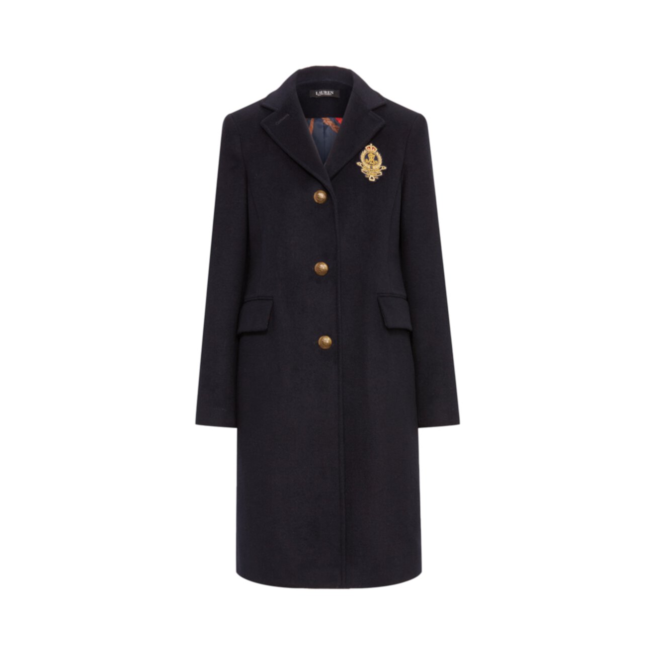 Пальто из смесовой шерсти с нашивкой-гербом Ralph Lauren