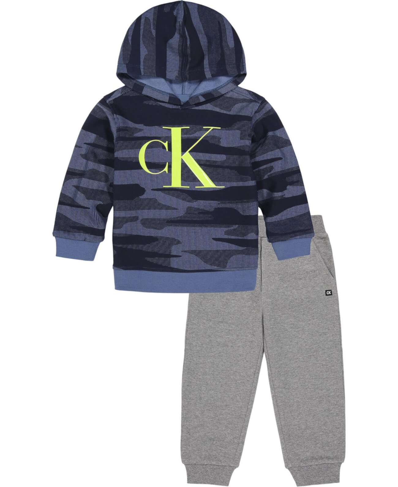 Худи с камуфляжным логотипом Baby Boys и флисовые джоггеры, комплект из 2 предметов Calvin Klein