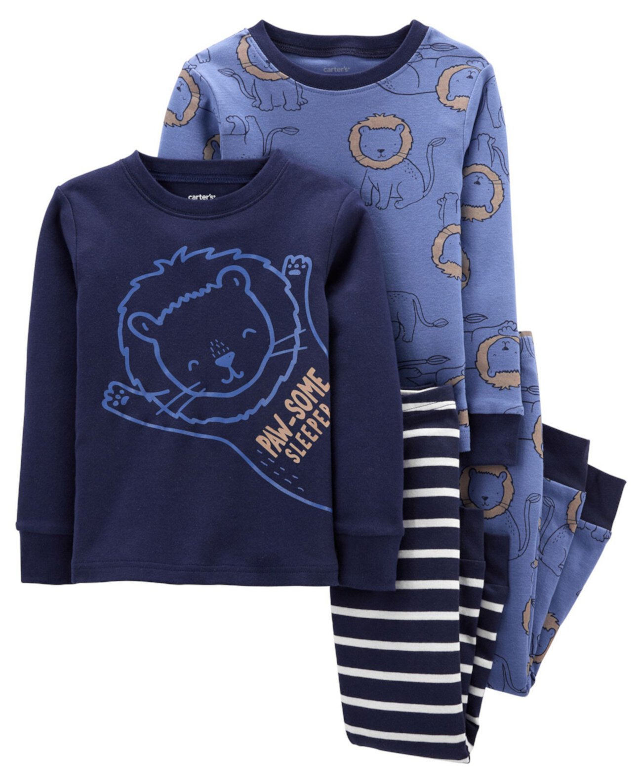 Хлопковая пижама Lion Snug Snug Fit для маленьких мальчиков, комплект из 4 предметов Carter's