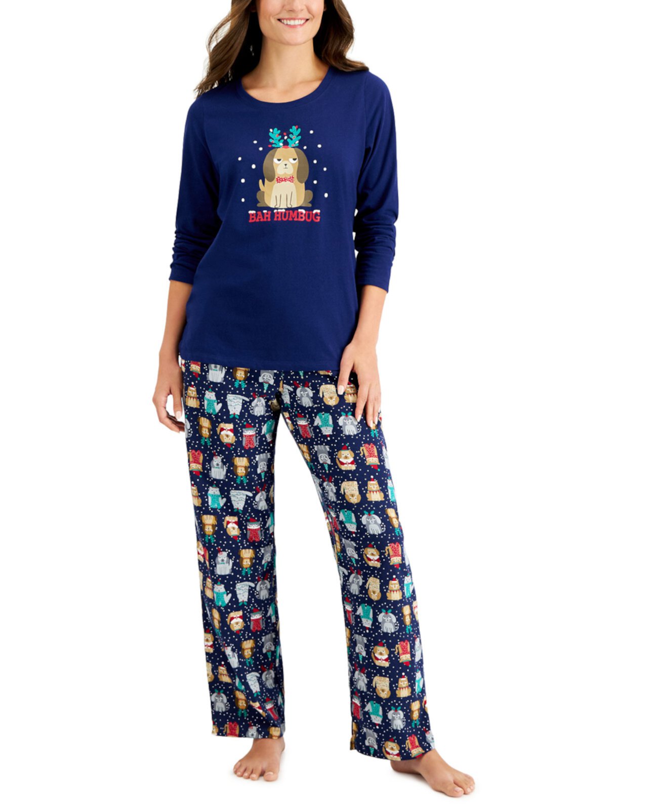 Подходящий женский семейный пижамный комплект Bah Humbug Family Pajamas