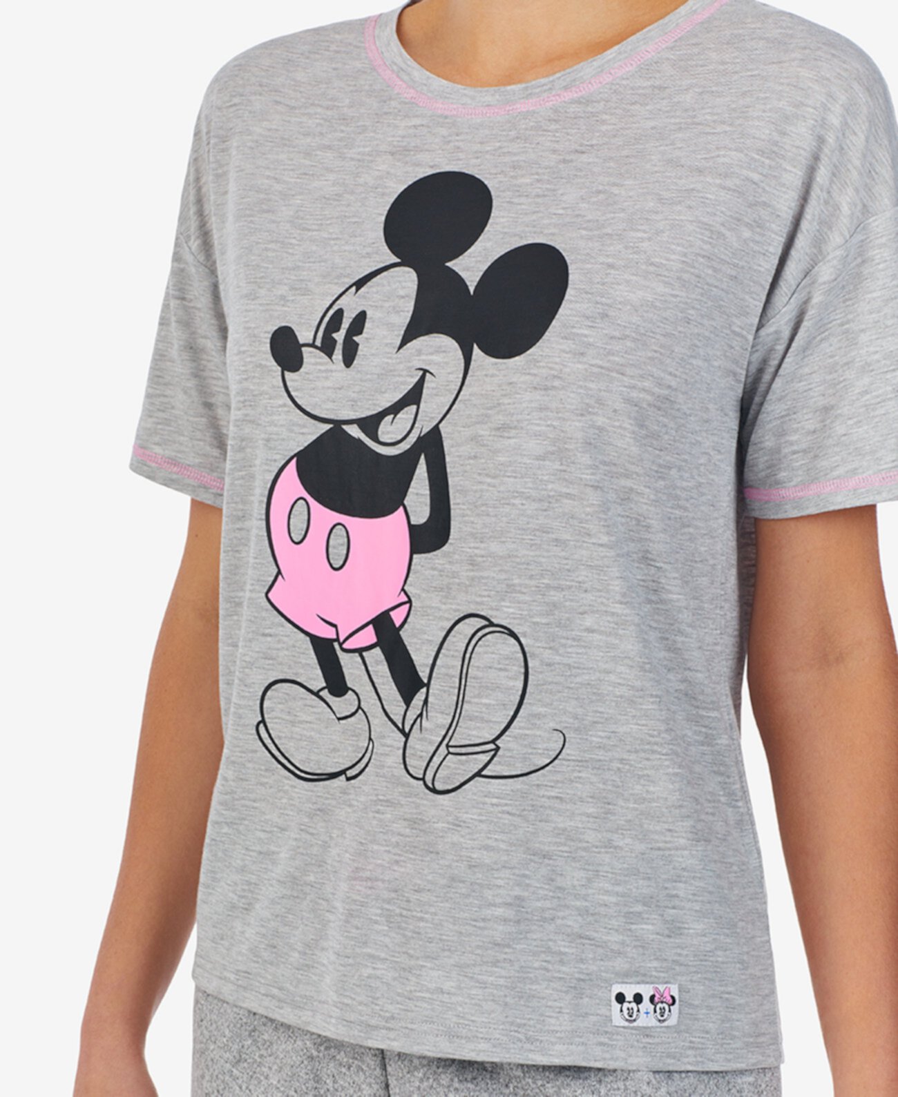 Вязаная пижамная футболка с короткими рукавами и круглым вырезом Mickey Mouse Disney