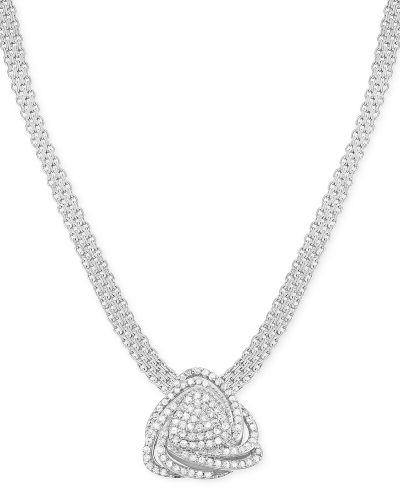 Ожерелье с цветочным кулоном Diamond Triangle (1 карат) из стерлингового серебра, созданное для Macy's Wrapped in Love