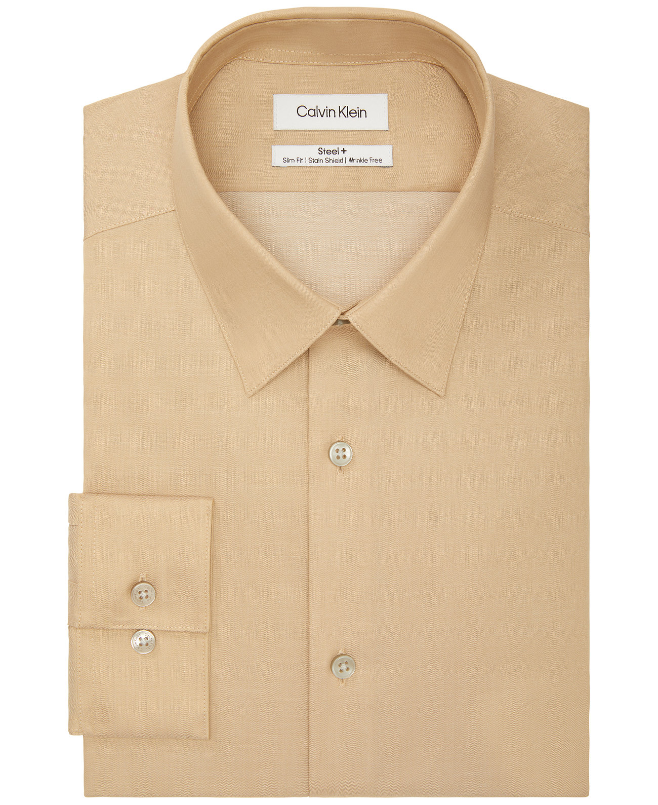 Мужская однотонная классическая рубашка узкого кроя из стали с защитой от пятен Calvin Klein