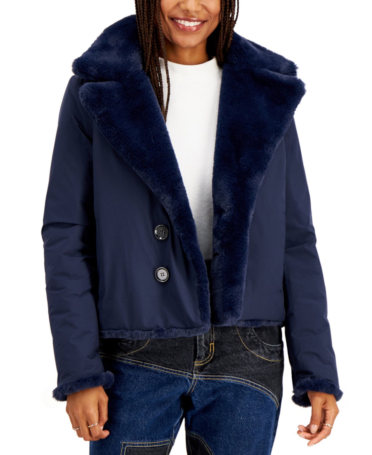 Двустороннее пальто из искусственного меха для юниоров, созданное для Macy's Maralyn & Me
