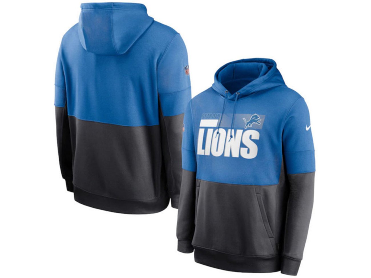 Мужская худи Sideline Team Lockup Therma Nike Detroit Lions NFL Lids