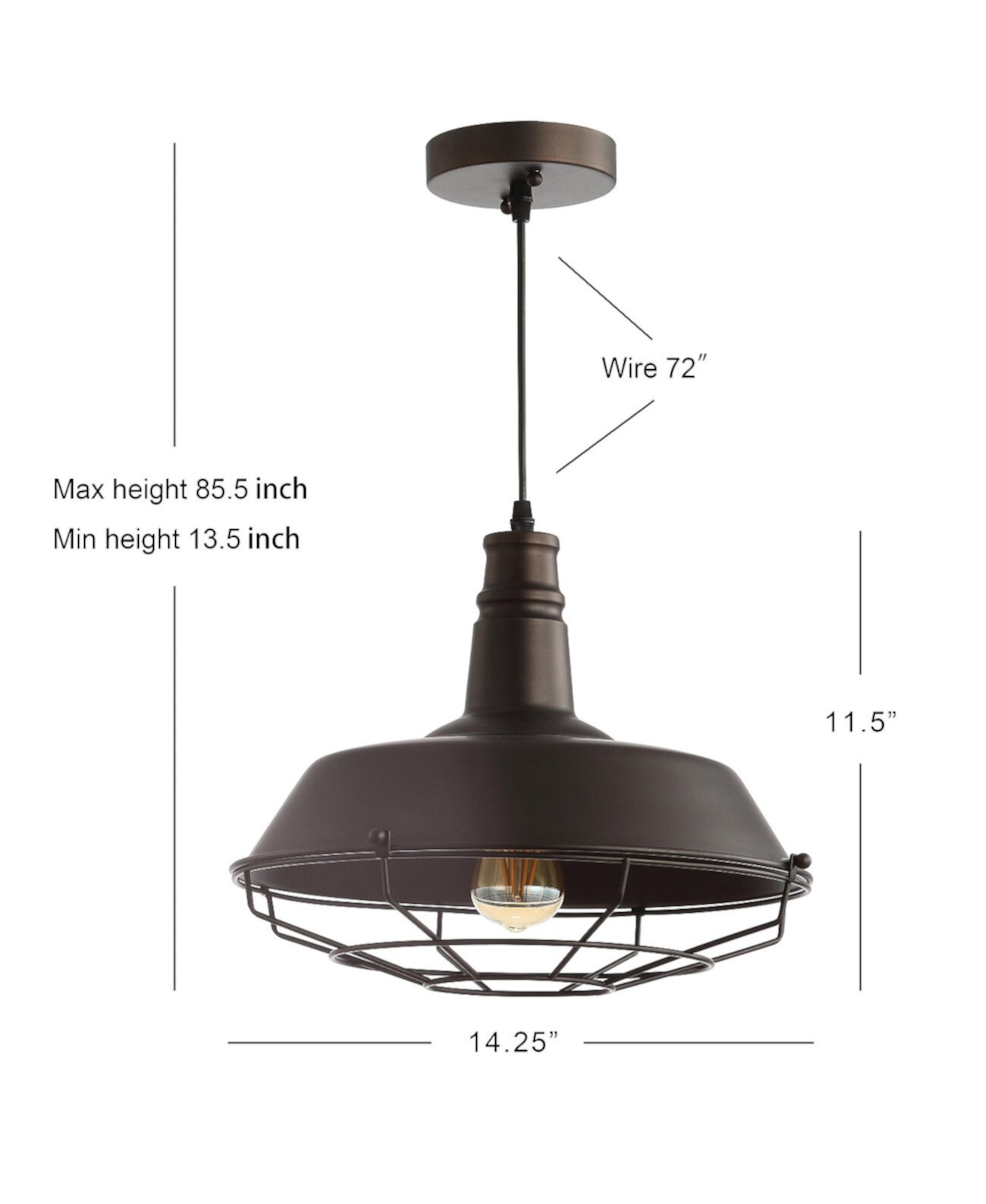 Регулируемый промышленный светодиодный подвесной светильник с диагональю 14,25 дюйма JONATHAN Y
