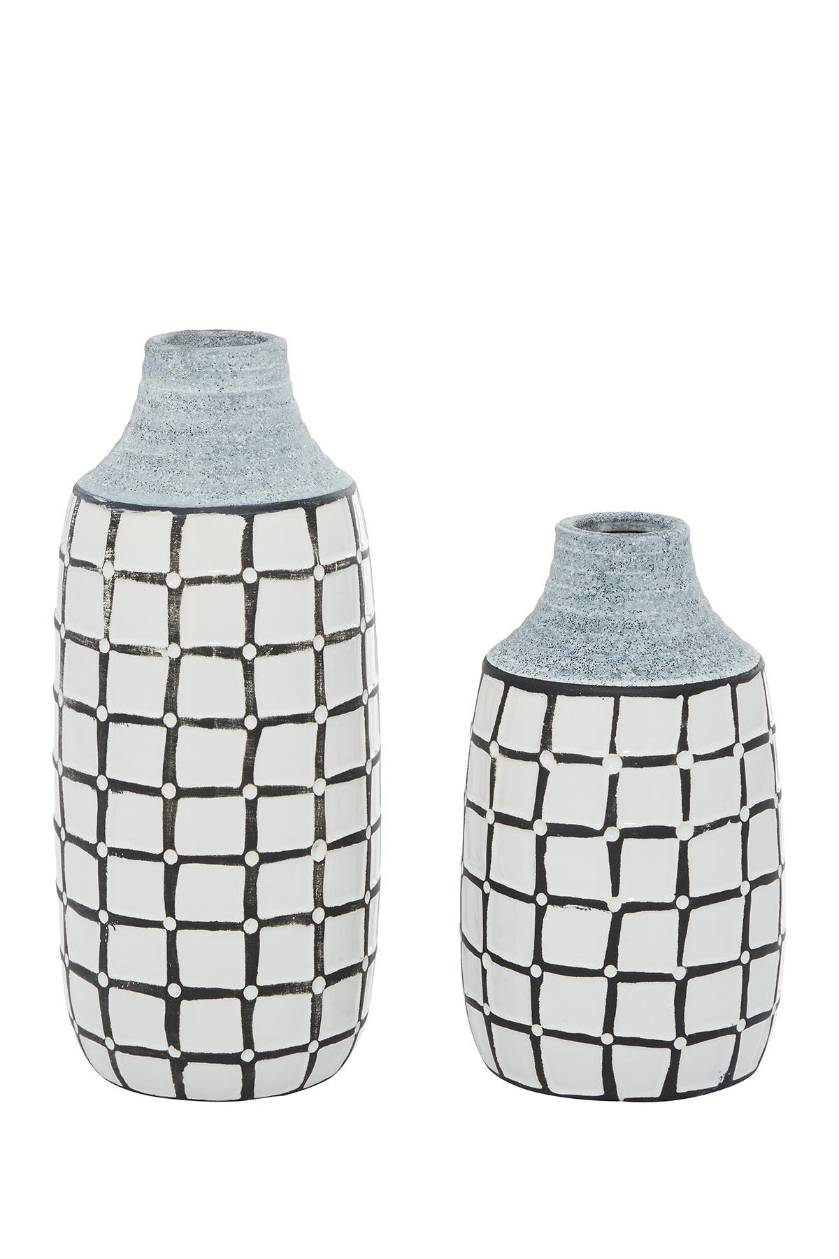 Белая керамическая прибрежная ваза - Набор из 2 шт. 11 дюймов, 9 дюймов GINGER AND BIRCH STUDIO
