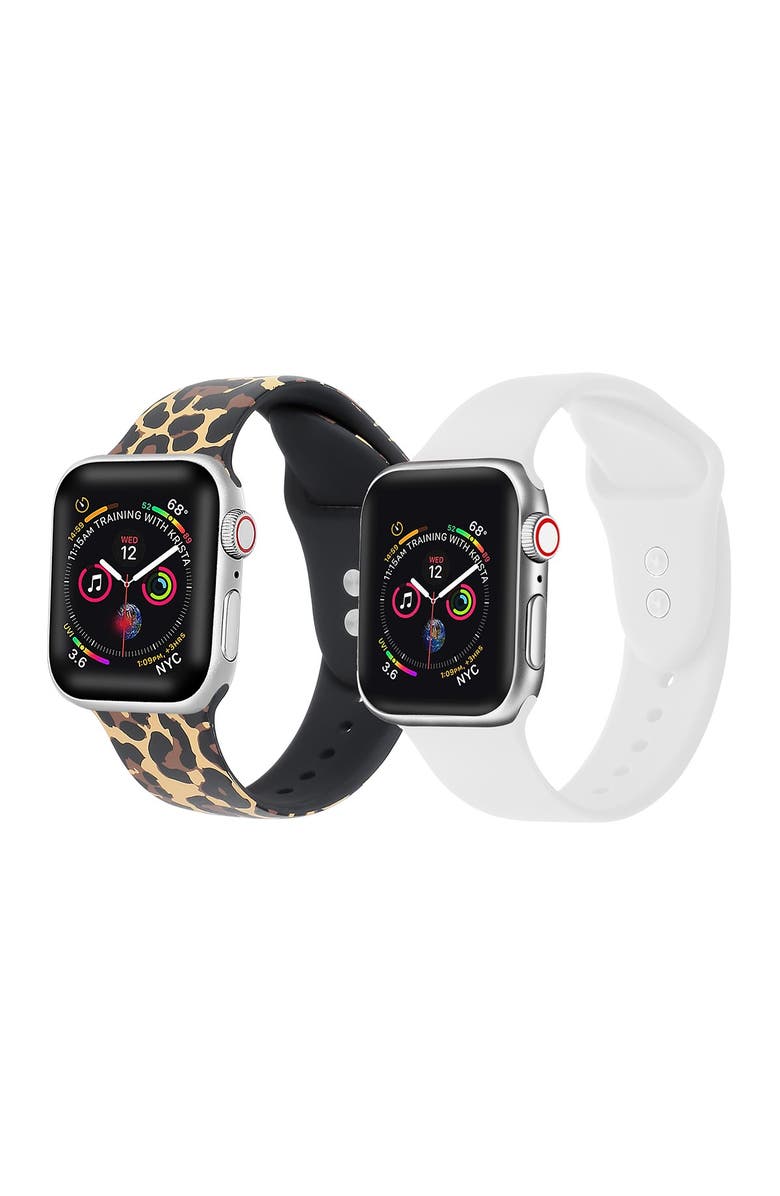 Сменный ремешок для Apple Watch с леопардовым / белым принтом - набор из 2 шт. THE POSH TECH
