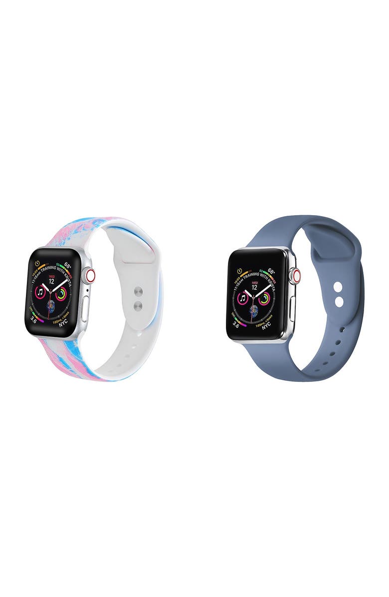 Сменный ремешок для Apple Watch Pink Tie Dye / синий аляскинский силиконовый - Набор из 2 - 38 мм / 40 мм THE POSH TECH
