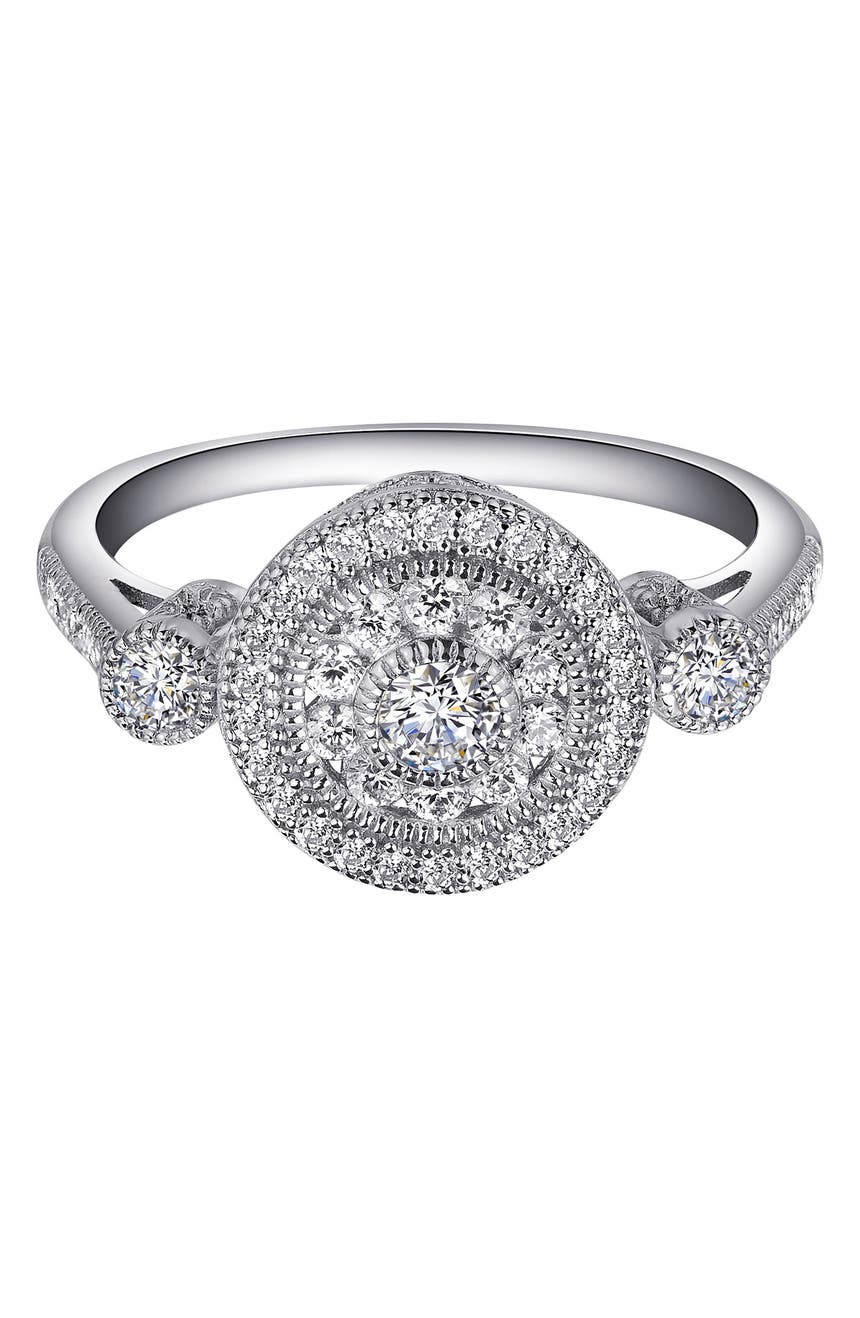 Изящное кольцо из стерлингового серебра со связкой из платины с паве с имитацией бриллианта LaFonn