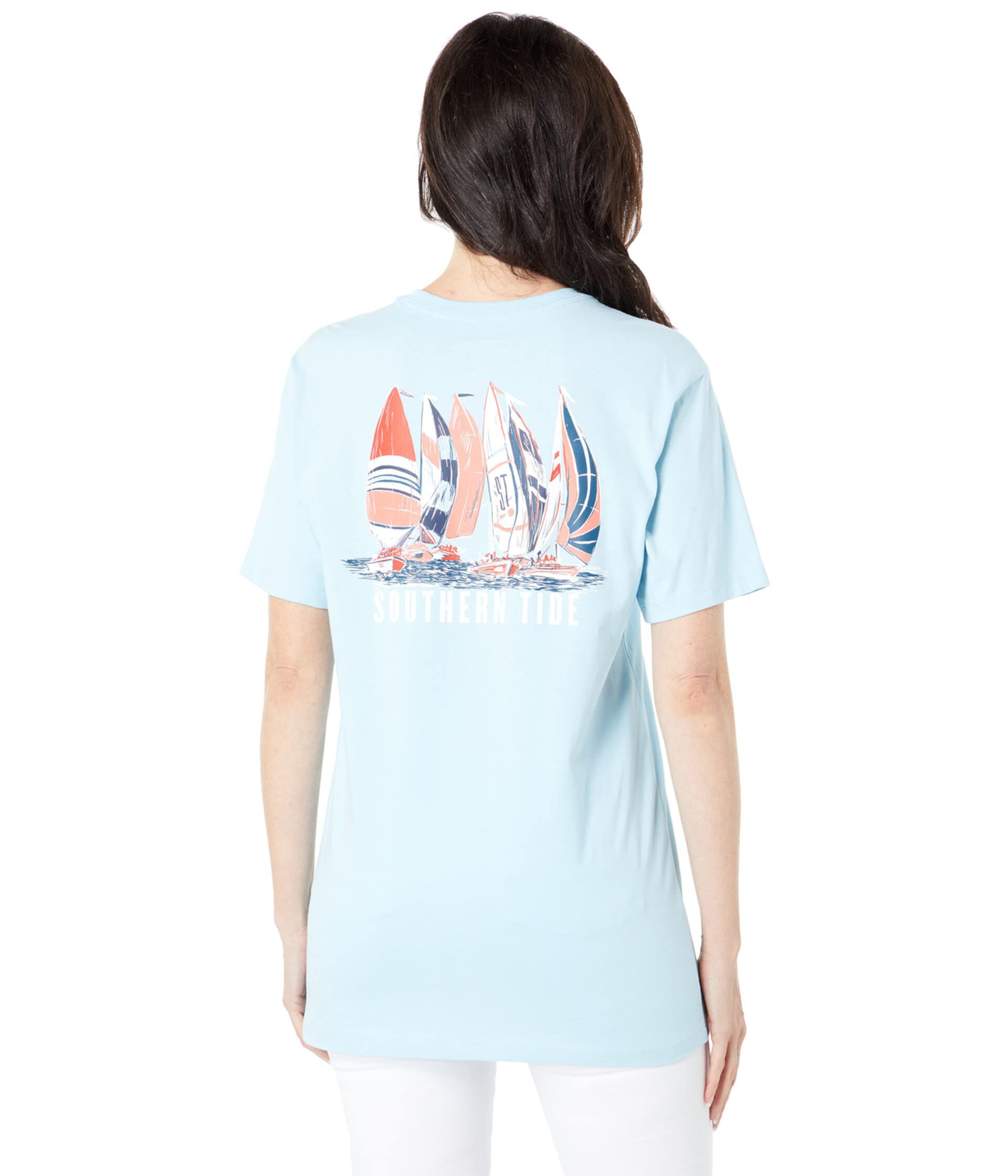 Футболка из 100% хлопка с карманом и принтом лодки Sassy Sailing от Southern Tide Southern Tide