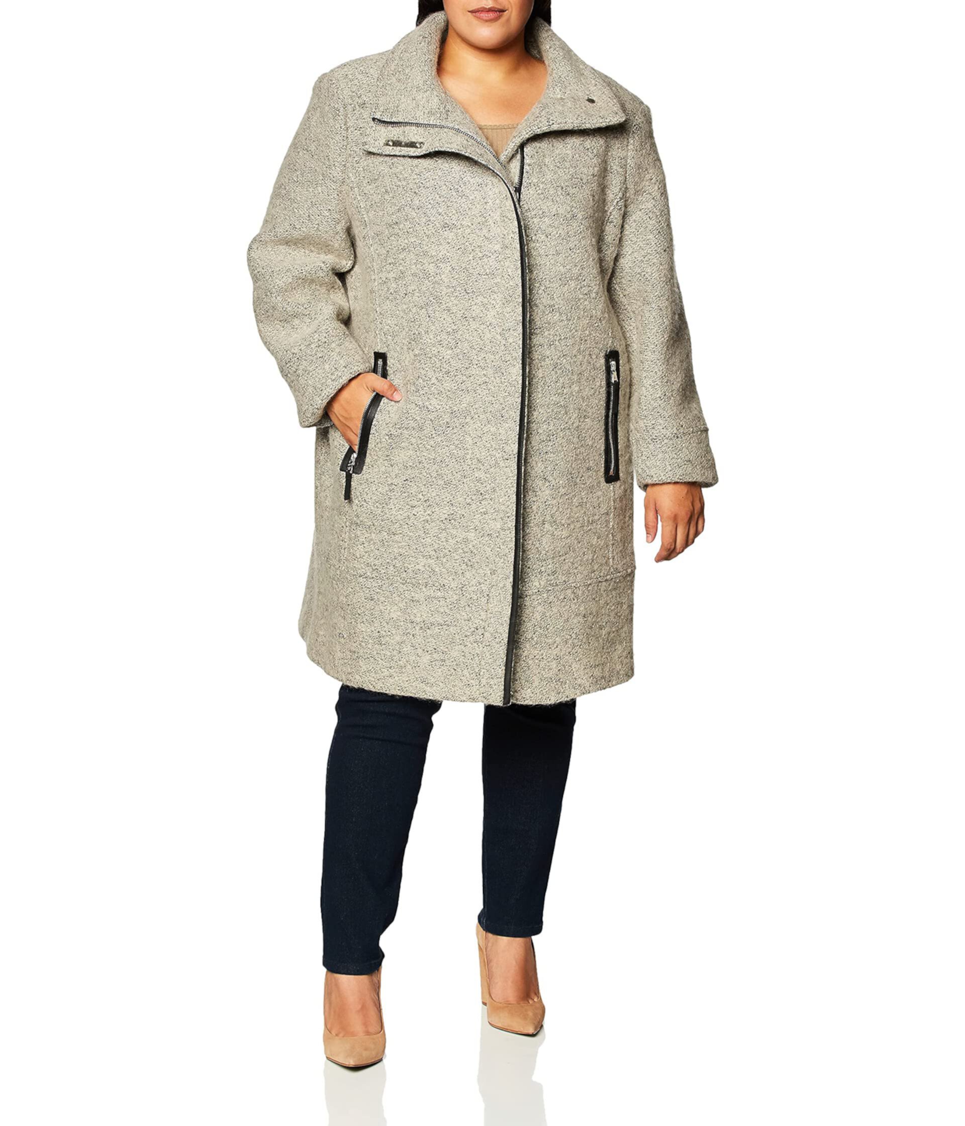 Женское шерстяное пальто больших размеров с покрытием Calvin Klein