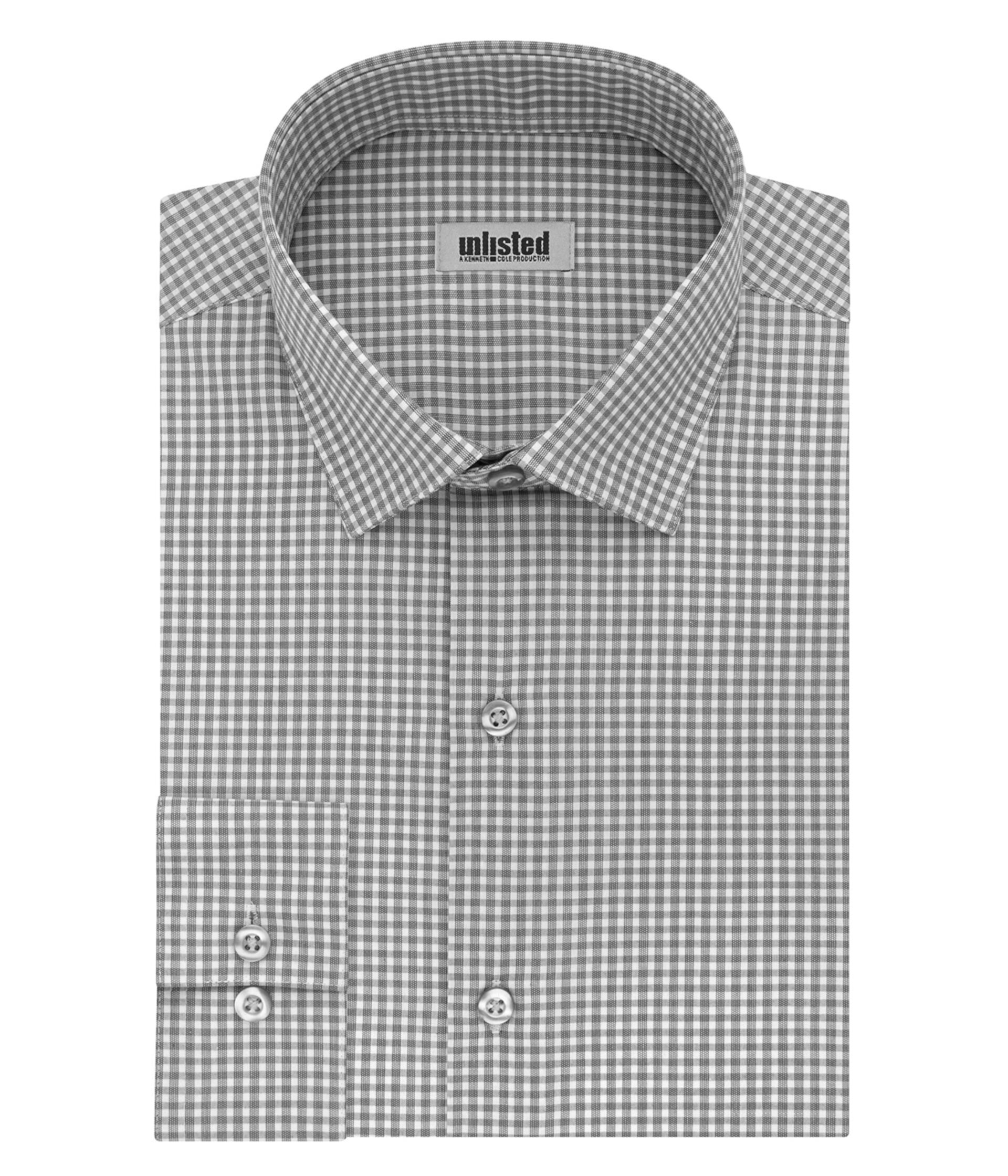 Классическая рубашка Slim Fit в клетку и полоску (с рисунком) Kenneth Cole