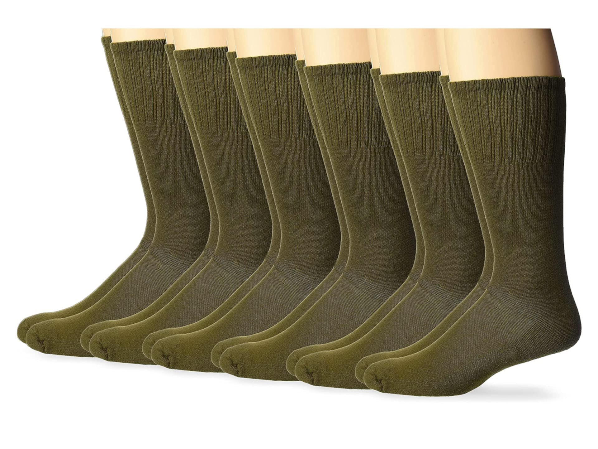 Мужские носки Jefferies в стиле милитари, всесезонные носки в рубчик с круглым вырезом, 6 пар в упаковке Jefferies Socks