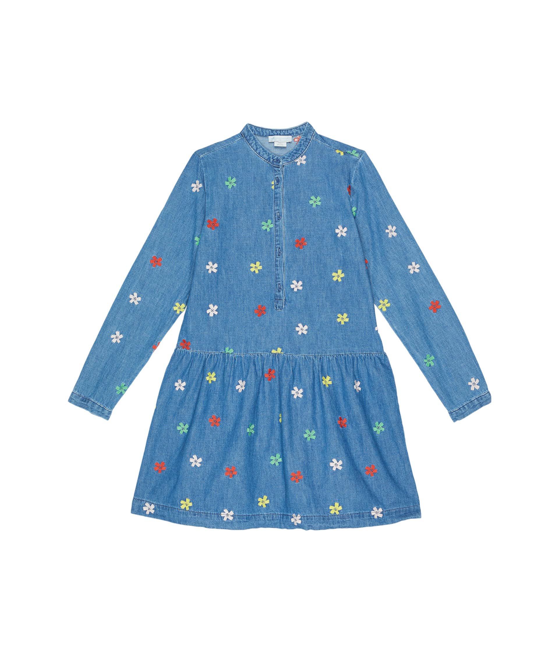 Джинсовое платье с цветочной вышивкой (для малышей / маленьких детей / старших детей) Stella McCartney Kids