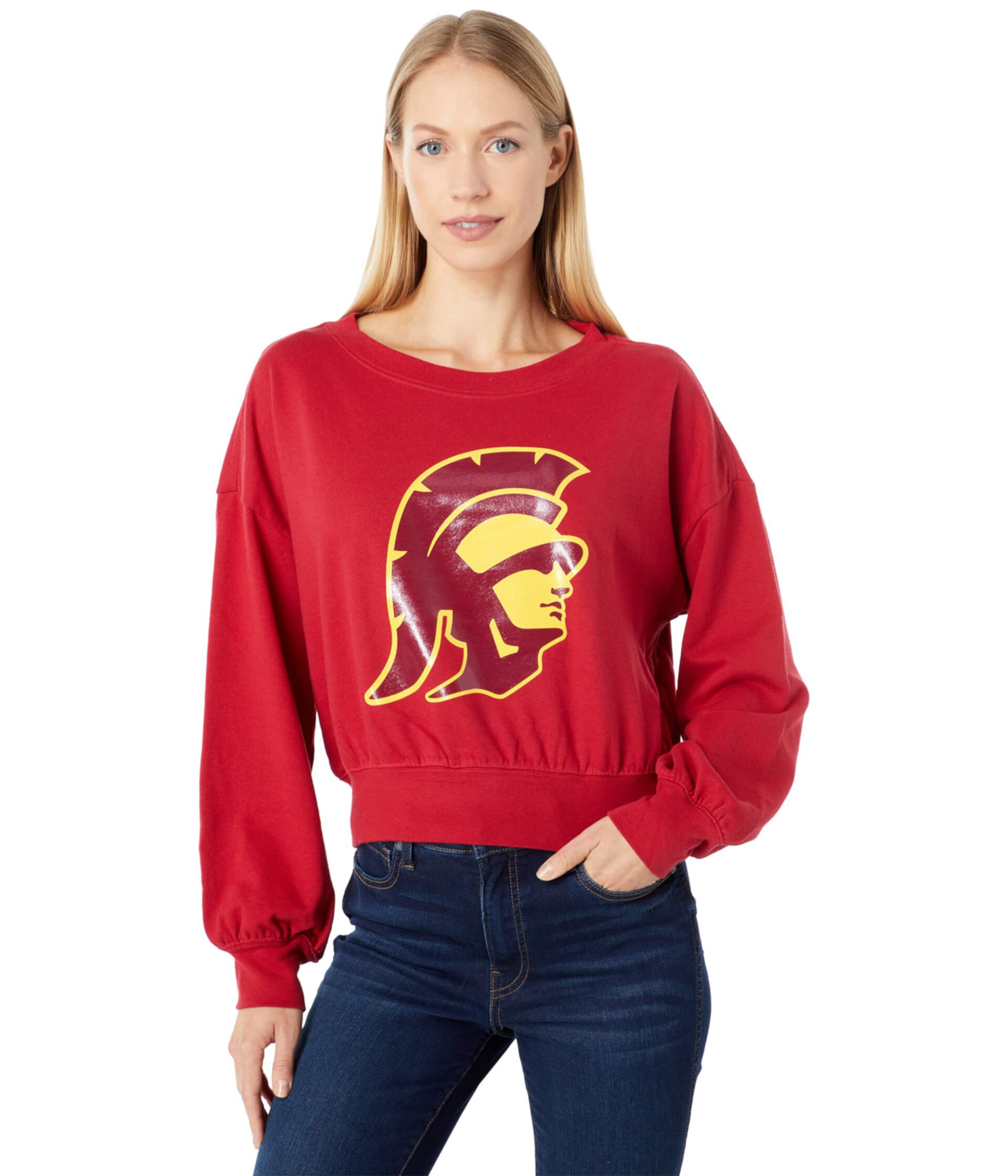 USC Trojans Cropped Crew Neck Sweatshirt Lauren James