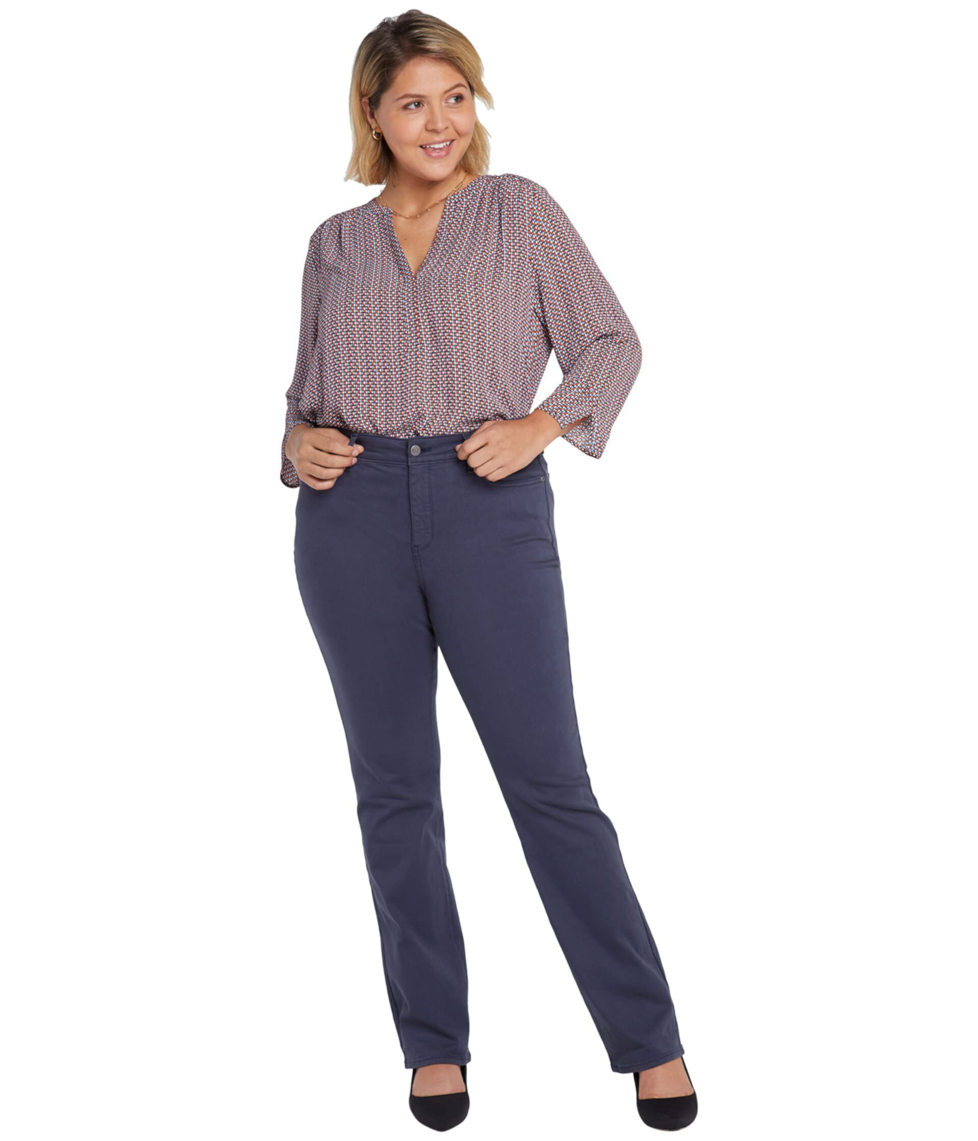 Plus Size Marilyn Straight Jeans in Oxford Navy Nydj