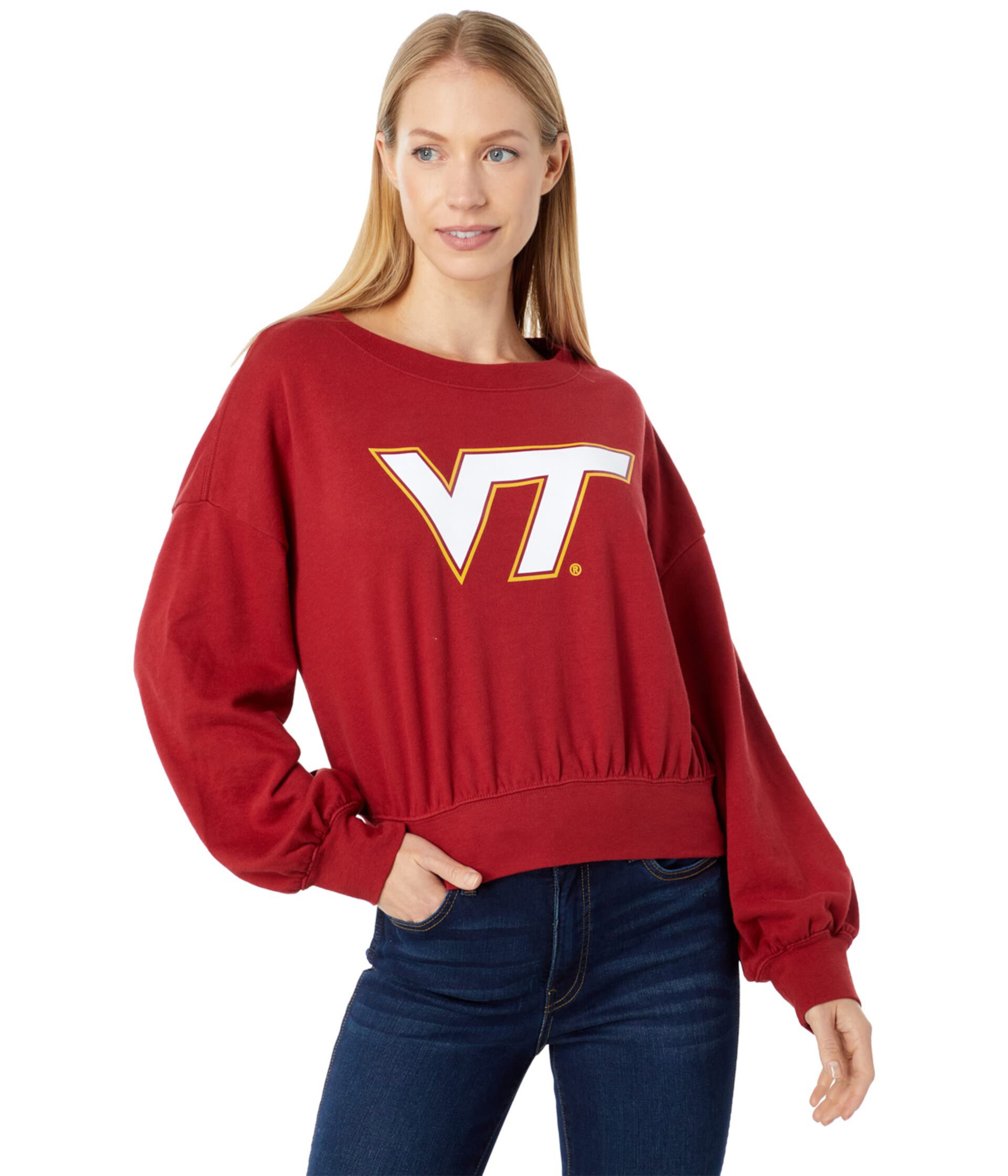 Virginia Tech Hokies Cropped Crew Neck Sweatshirt Lauren James